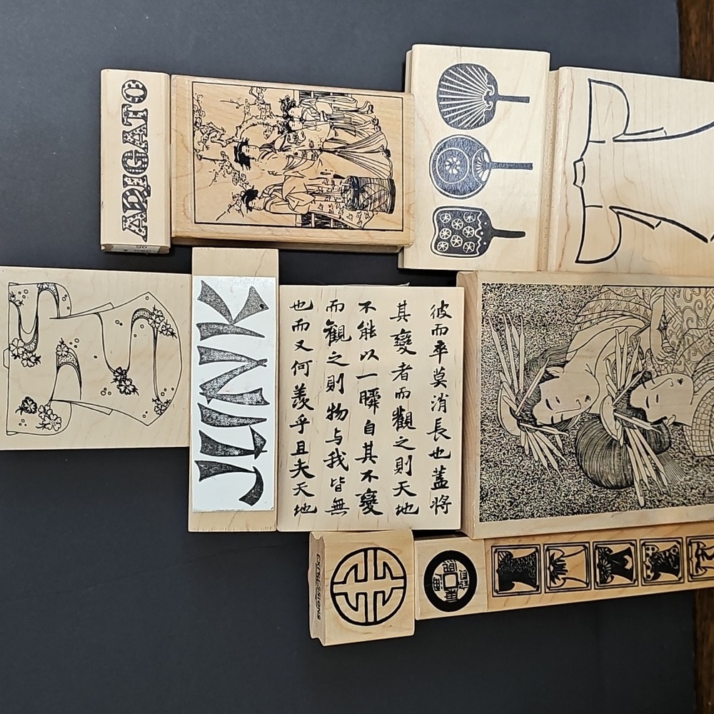 Traditional Japanese Art Stamps- Lot Black and White - Picture 4 of 6